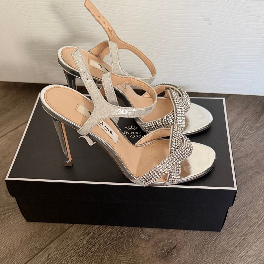 Nina Silver High Heel Sandals